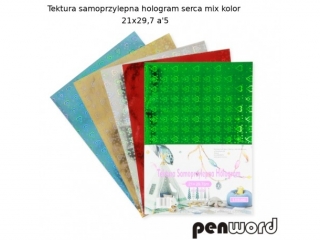 TEKTURA SAMOPRZYLEPNA HOLOGRAM SERCA MIXKOLOR 21X29,7 a5