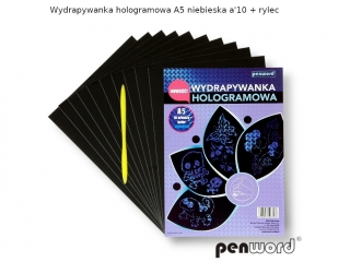 WYDRAPYWANKA HOLOGRAMOWA A5 NIEBIESKA a10 +2rylce