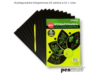 WYDRAPYWANKA HOLOGRAMOWA A5 ZIELONA a10+2rylce