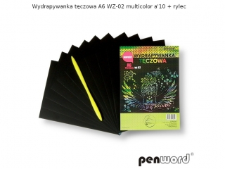 Wydrapywanka PENWORD A6 10ark. +2rylce WZ-02 multicolor