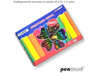Wydrapywanka PENWORD t�czowa na spirali A4 20ark.