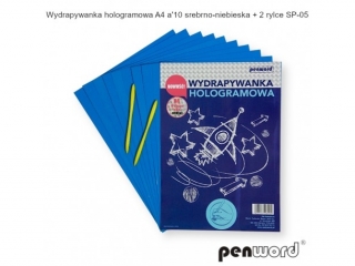 WYDRAPYWANKA HOLOGRAMOWA A4 a10 SREBRNO-NIEBISKA +2rylce SP-05