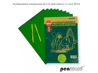 WYDRAPYWANKA HOLOGRAMOWA A4 a10 Z�OTO-ZIELONA +2rylce SP-04