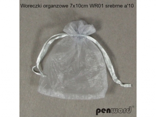 WORECZKI ORGANZOWE 7x10cm WR01 SREBRNE a10
