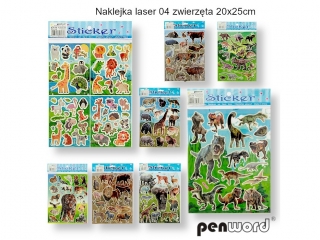 NAKLEJKA LASER 04 ZWIERZ�TA 20x25cm