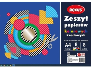 Zeszyt papierw kolorowych kredowanych REXUS A4 8k.