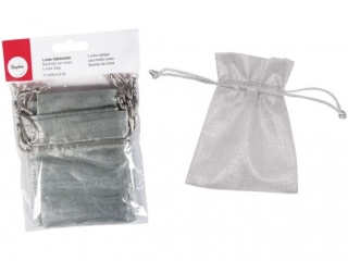 METALICZNA TOREBKA NA PREZENTY 11,5X9 CM, 6 SZT. SREBRNE