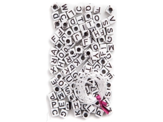 Koraliki DPCRAFT 130szt. - Literki bia�e