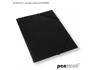 TECZKA A4 Z GUMK� CZARNA A4-429BK