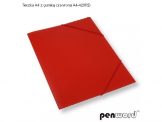 TECZKA A4 Z GUMK� CZERWONA A4-429RD