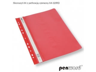 SKOROSZYT A4 Z PERFORACJ� CZERWONY A4-320
