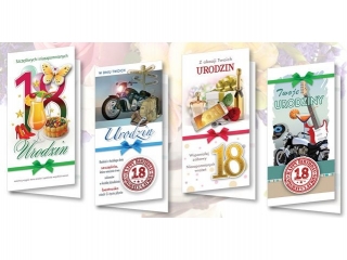 Kartki karnet TOP DLXO Urodziny 18-tka