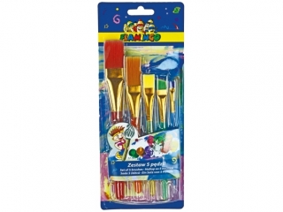 P�dzle szkolne z akrylowym uchwytem FLAMINGO 5szt.