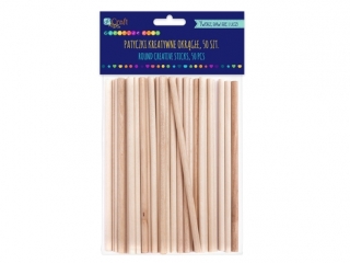 Patyczki kreatywne DPCRAFT okr�g�e naturalne 15cm 50szt.