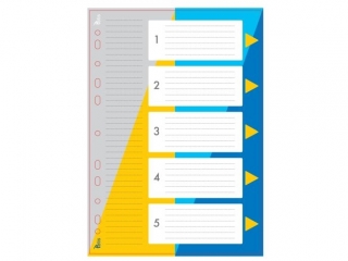 Przek�adki PP TETIS A4 numeryczne 1-5