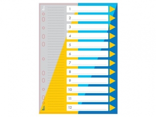 Przek�adki PP TETIS A4  numeryczne 1-12