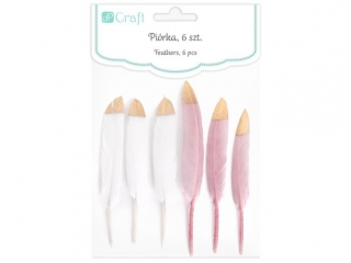 Pi�rka dekoracyjne DPCRAFT White x pink 13-15cm 6szt.