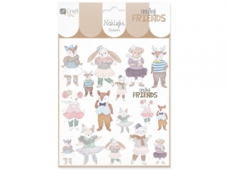 NAKLEJKI Z BROKATEM ? CRAFTY FRIENDS, 17 SZT.