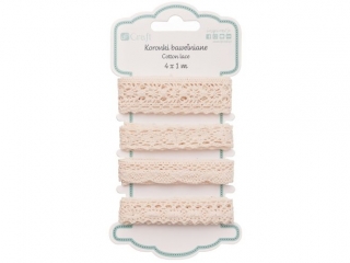 Koronki bawe�niane DPCRAFT 4 x 1m Antique beige