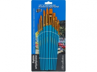 P�dzle FLAMINGO syntetyczne r�ne 10szt.