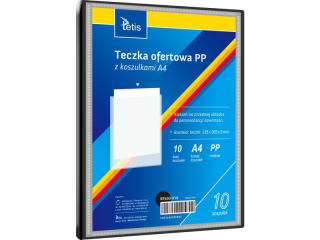 Teczka ofertowa PP TETIS z 10 koszulkami, czarna