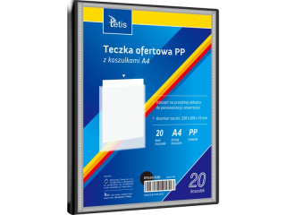 Teczka ofertowa PP TETIS z 20 koszulkami, czarna