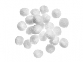 Pompony tiulowe DPCRAFT 2cm bia�y, 24szt.