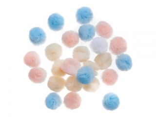 Pompony tiulowe DPCRAFT 2cm mix, 24szt.