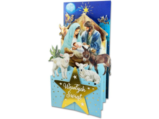 Kartka witeczna PAN DRAGON HM 100-1170 Przestrzenna "Stajenka"