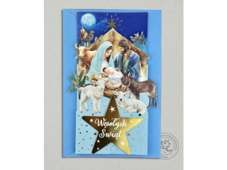 Kartka witeczna PAN DRAGON HM 100-1170 Przestrzenna "Stajenka"