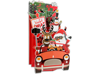 Kartka witeczna PAN DRAGON HM 100-1171 Przestrzenna "witeczna jazda"