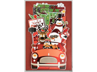 Kartka witeczna PAN DRAGON HM 100-1171 Przestrzenna "witeczna jazda"