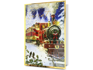 Kartka witeczna PAN DRAGON Star 160 "Ekspres Polarny" zocona z hologramem