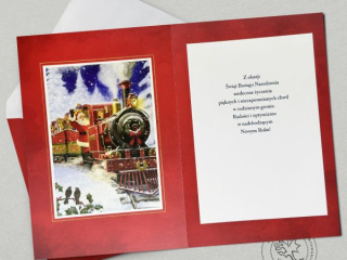 Kartka witeczna PAN DRAGON Star 160 "Ekspres Polarny" zocona z hologramem