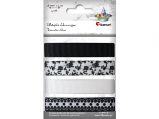 Wst��ki materia�owe TITANUM 4 kolory z nadrukiem 16mm 4x1m b