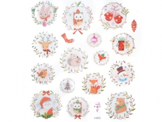 Naklejki z brokatem DPCRAFT �wi�teczne wianuszki 18szt.