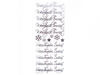 Naklejki a�urowe DPCRAFT weso�ych �wi�t, 16 szt. Srebrne