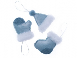 Zawieszki z futerkiem DPCRAFT 3 szt. Niebieskie