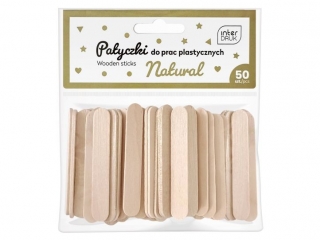 Naturalne patyczki do prac plastycznych INTERDRUK 65x10 mm 50szt.
