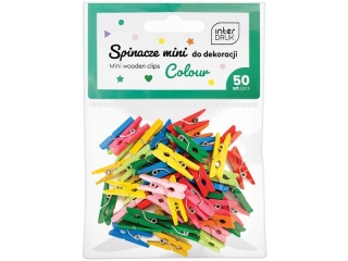 Kolorowe spinacze do dekoracji mini INTERDRUK 50szt.