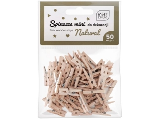 Naturalne spinacze do dekoracji mini INTERDRUK 50szt.