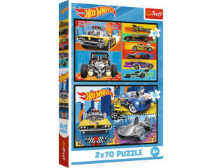Puzzle 2x70 TREFL Hot Wheels - Samochodziki
