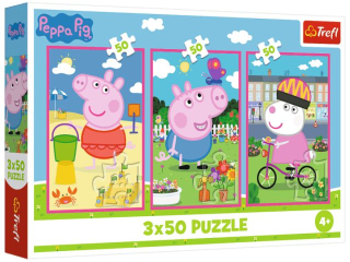 Puzzle 3x50 TREFL Świnka Peppa - Siła przyjaźni