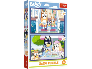 Puzzle 2x24 TREFL Zabawna Bluey