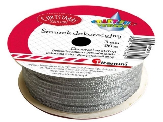 Sznurek-wst��ka O3mm 20m srebrny