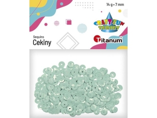 Cekiny okrągłe 7mm pastelowe 14g jasnomiętowe