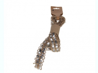 Sznurek lniany z cekinami 1op=10szt. d3cm | 2m