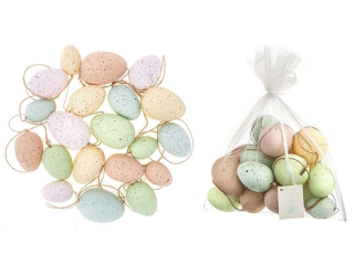 ZAWIESZKI JAJKA, 20 SZT. PASTELOWE NAKRAPIANE