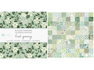 BLOCZEK PAPIER�W 8 X 8 CM, 100 KARTEK - LUSH GREENERY