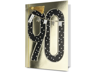 Kartka urodzinowa PAN DRAGON HM 200-3178 Czarna cyfra w z�ocie "90"